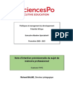 Note D'intention Sujet de Mémoire - POTAF8-2020-2021 PDF
