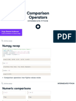 Comparison Operators: Hugo Bowne-Anderson