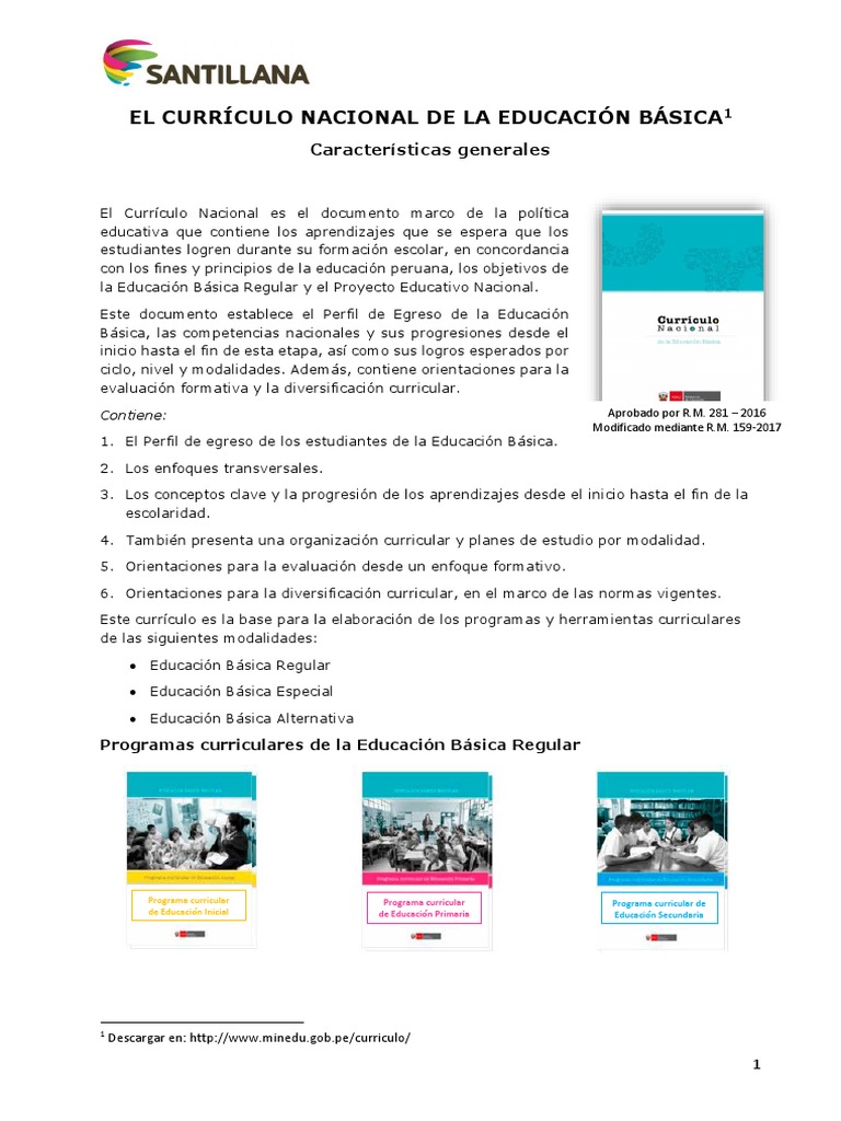 Currículo Nacional de Educación Básica | PDF | Plan de estudios ...