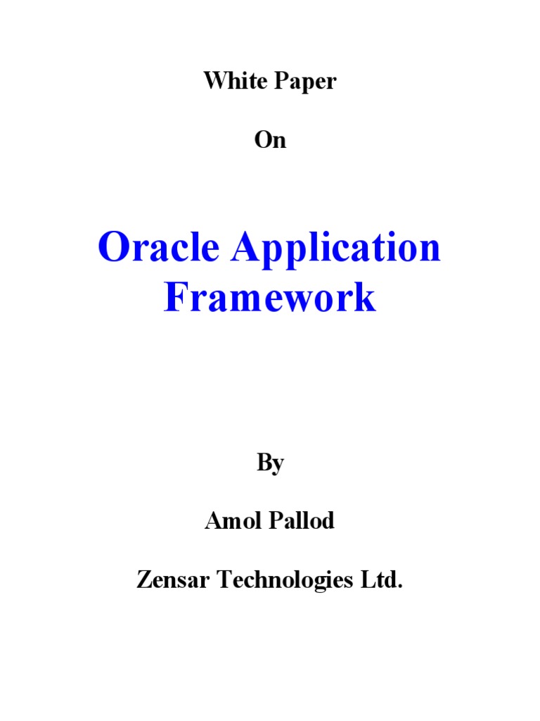 Oracle Application Framework: White Paper On | PDF | Model–View ...