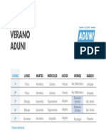 Horario de cursos del ciclo verano en ADUNI