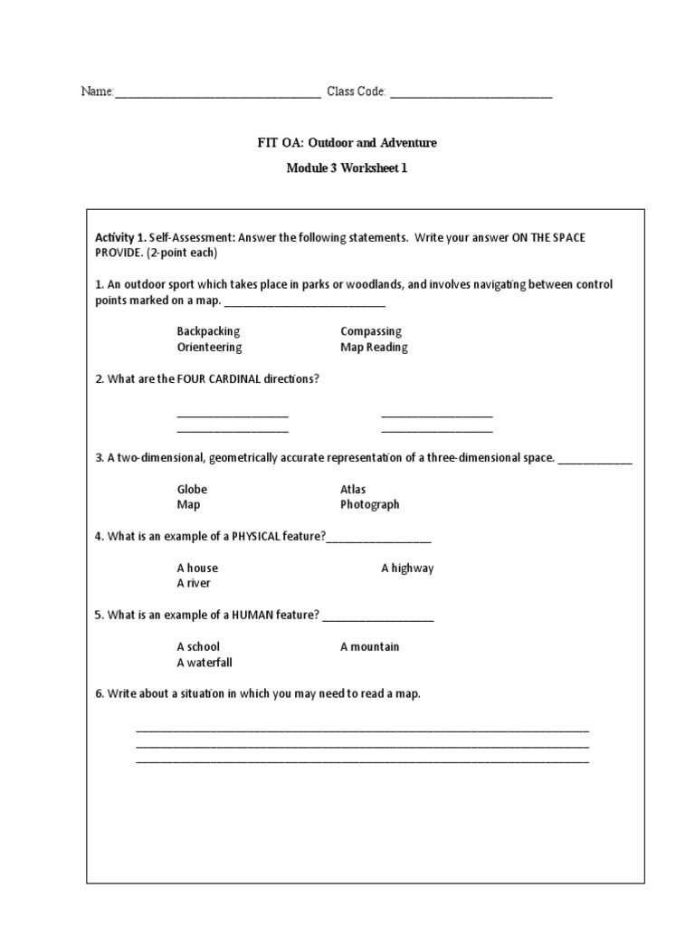 Module 3 Worksheet 1 | PDF
