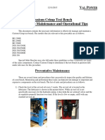 Test Bench Preventative Maintenance and Operational Guide