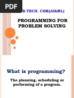 I B.Tech. CSM (Ai&Ml) : Programming For Problem Solving