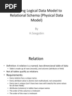 Mapping Logical Data Model To Relational Schema (Physical Data Model)