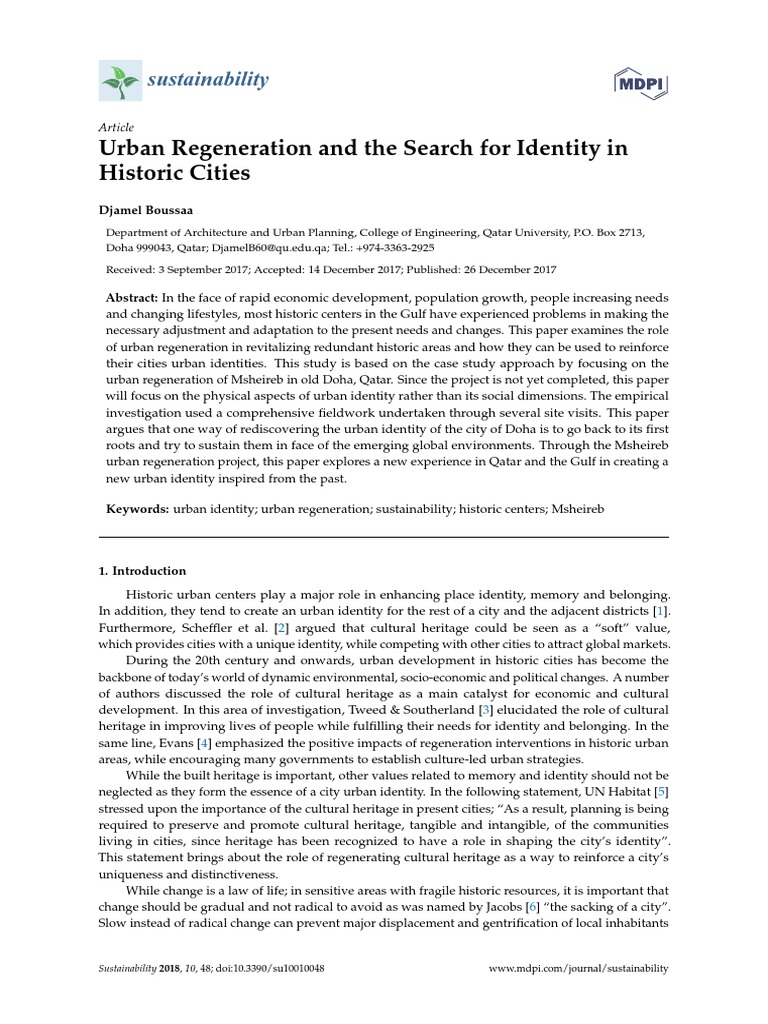 Sustainability 10 00048 PDF | PDF | Urban Renewal | Identity (Social ...
