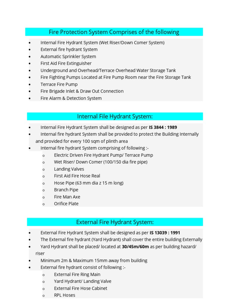 Fire Protection System Overview | PDF | Fire Sprinkler System ...