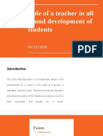 Role of A Teacher in All Round Development of Students