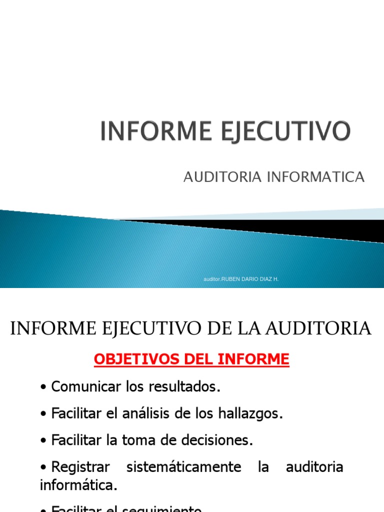 Informe - Ejecutivo - de - La - Auditoria - 2020-2 PDF | PDF ...