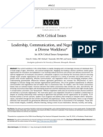 AOA Critical Issues Leadership, Communication, and Negotiation Across A Diverse Workforce