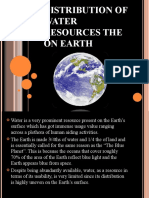Distribution of Water Resources The On Earth