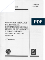 372-97 Norma Covenin para Determinacion de Punto de Inflamabilidad PDF