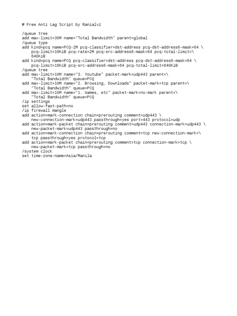 Free Anti Lag Script for Gaming | PDF | Business | Computers