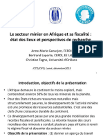 Le Secteur Minier en Afrique Et Sa Fiscalité - État Des Lieux Et Perspectives de Recherche