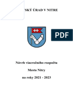 Rozpočet Mesta Nitra 2021 Až 2023