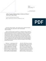 F - G e As o A: F Ect Co Nition Relationships in Adolescent Diaries: TH C e F Anne FR NK