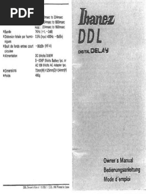 Ibanez DDL Manual | PDF