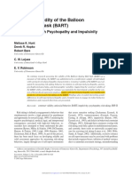 Hunt 2005 Analog Risk Task (BART)