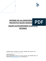 INFORME DEL 6to MANTENIMIENTO PREVENTIVO SEGÚN CRONOGRAMA