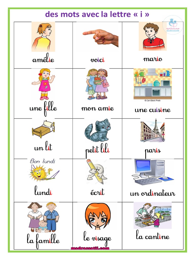 Des Mots Avec La Lettre I Pdf Pdf