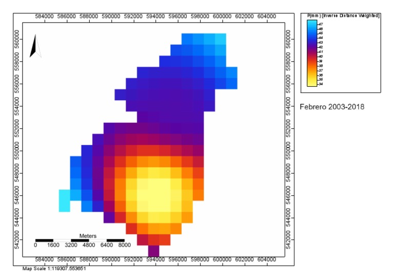 Map Scale 1:119307.553651: P (MM) (Inverse Distance Weighted) | PDF ...
