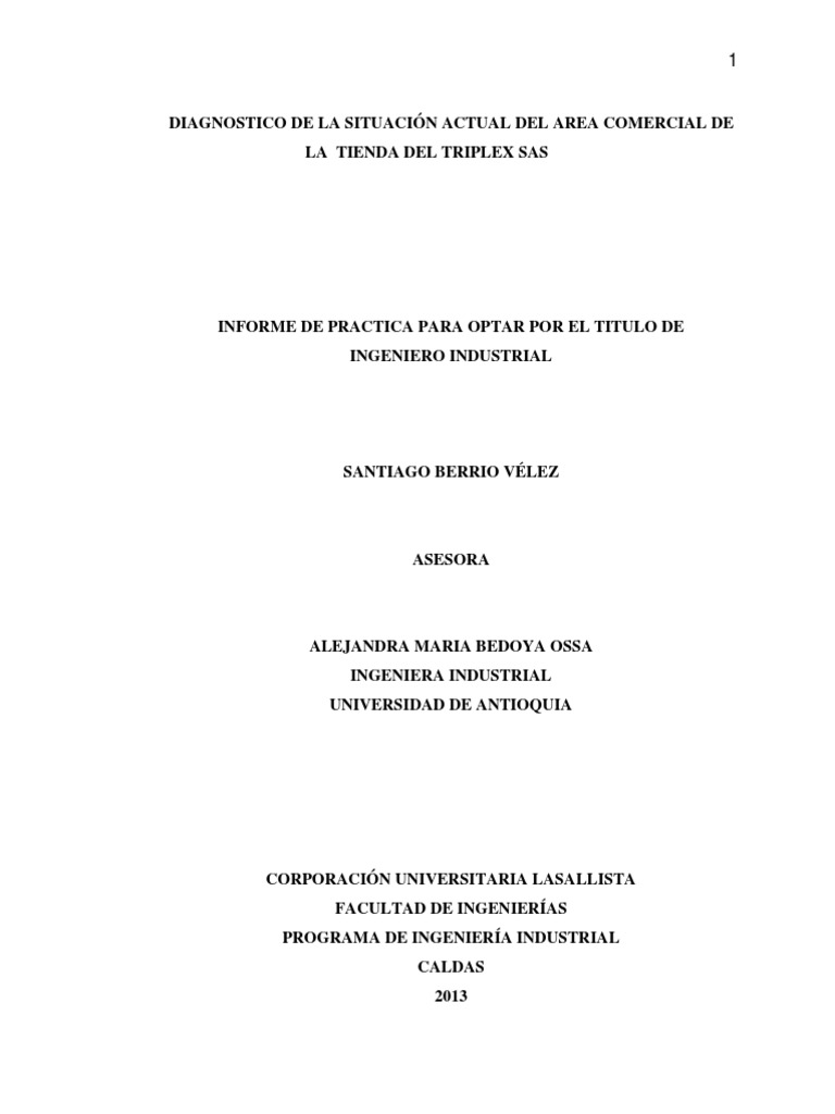 Diagnostico Area Comercial Tienda Del Triplex PDF | PDF | Marketing ...