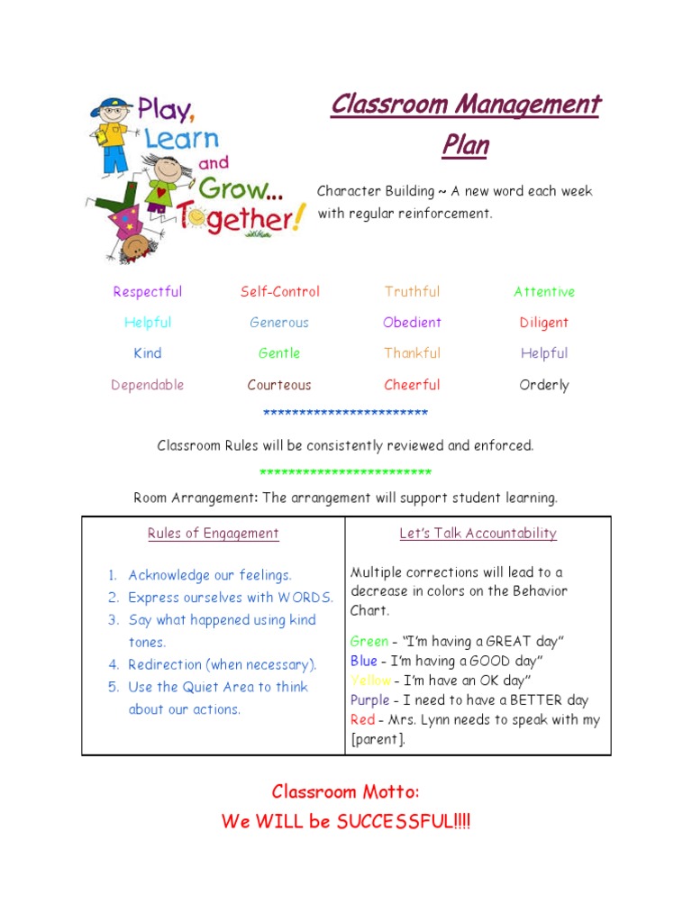 Effective Classroom Management Plan | PDF
