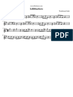 Traditional Irish Flute Tune Lilliburlero Sheet Music