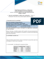 Evaluación final de Procesos Logísticos de Aprovisionamiento