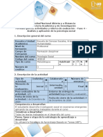 Guía de Actividades y Rúbrica de Evaluación - Fase 4 - Análisis y Aplicación de La Psicología Social