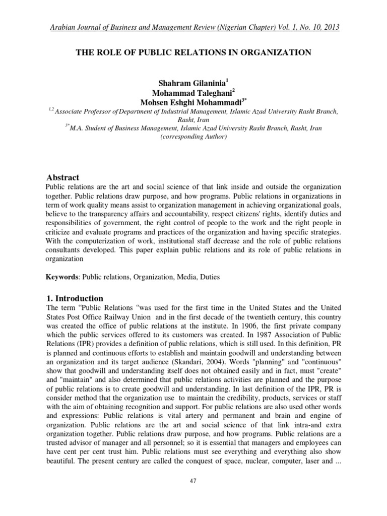 Public Relations' Impact on Organizations | PDF | Public Relations | Expert