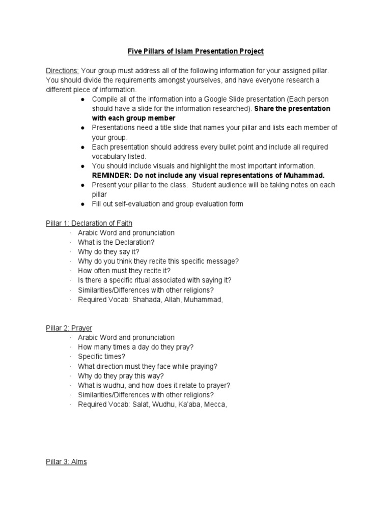 Requirements For Five Pillars of Islam | PDF | Hajj | Abrahamic Religions