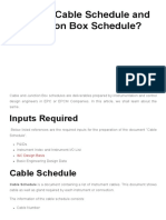 What Is Cable Schedule and Junction Box Schedule