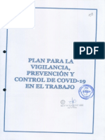 PLAN PARA VIGILANCIA, PREVENCIÓN Y CONTROL DE COVID 19 EN EL TRABAJO