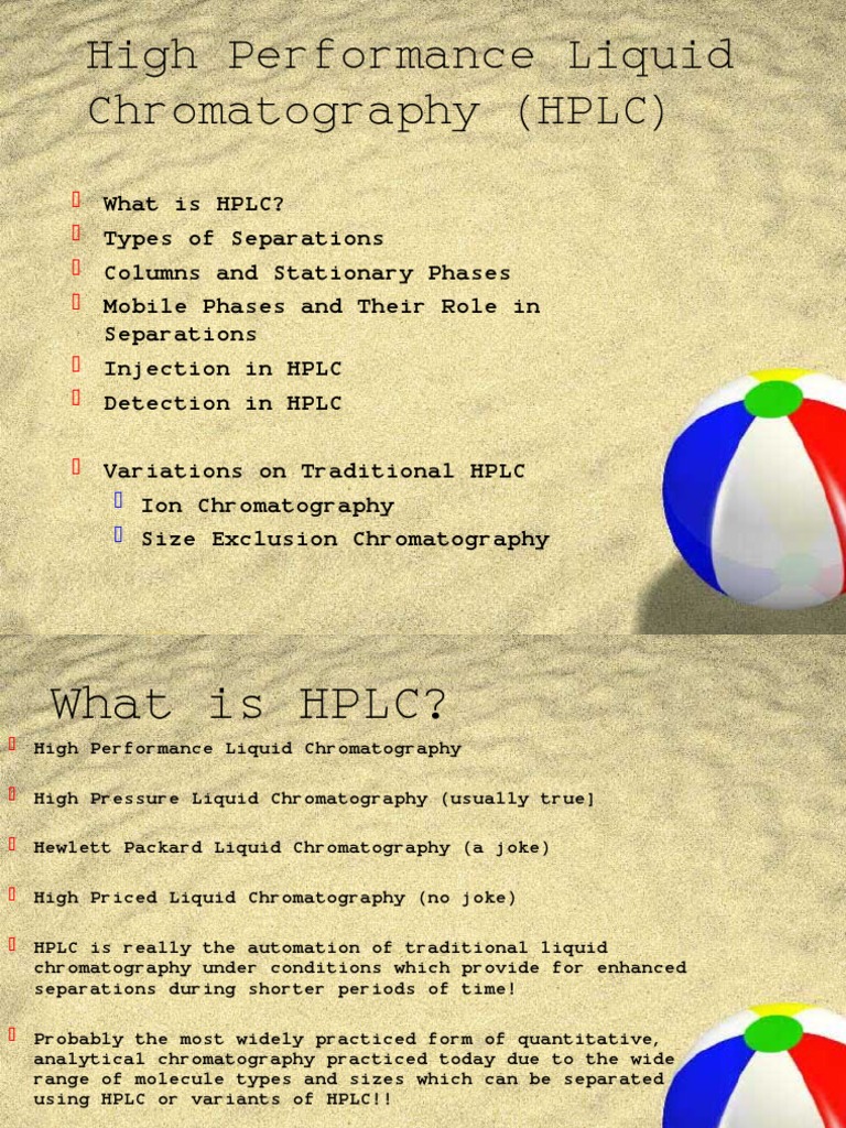 HPLC: Techniques and Applications | PDF | High Performance Liquid ...