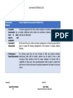 Assessment Method How To Adapt The Assessment Method in DL