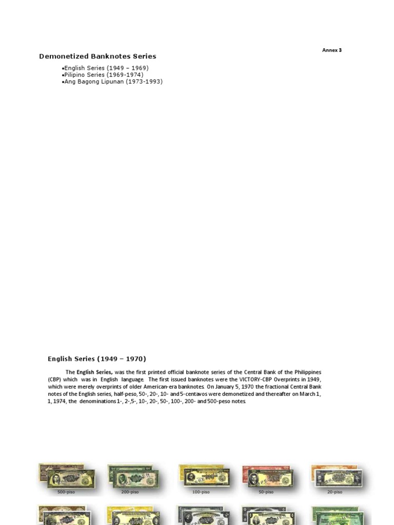 Demonetized Banknote Series PDF | PDF | Currency | Foreign Exchange Market