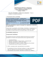 Guía de Actividades y Rúbrica de Evaluación - Unidad 1 - Tarea 1 - Analizar Un Proceso Productivo PDF