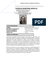 Hoja de Vida Norma Patricia Montero Sevilla