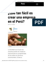 ¿Qué Tan Fácil Es Crear Una Empresa en El Perú - Enterarse
