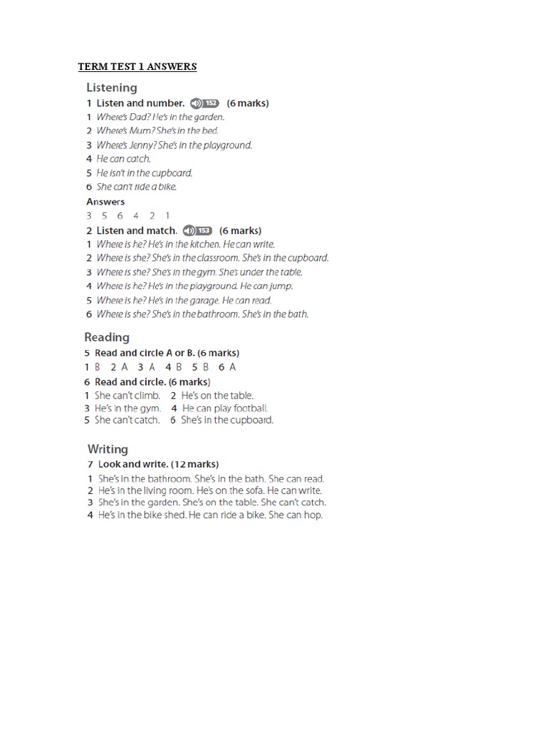 Term Test 1 Answers | PDF
