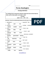 Form Analogies Worksheet
