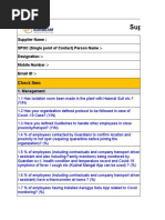 Supplier Readiness Review Sheet