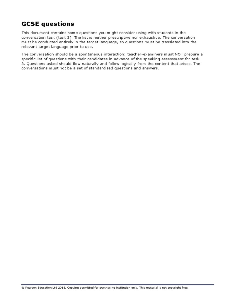 Example GCSE Questions English | PDF | Holidays | Christmas