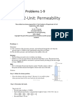 Problems 1-9: CE-312-Unit: Permeability