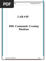 Lab # 05 DDL