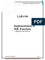 Lab # 04 Implementation of SQL Functions