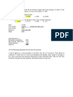 Joint operation profit and cash received calculation