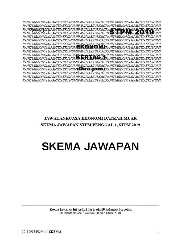 Skema Eko 1 2019 Muar Pdf