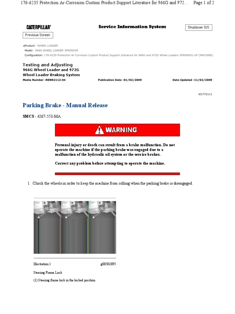 Parking Brake Manual Release2 PDF Machines Brake